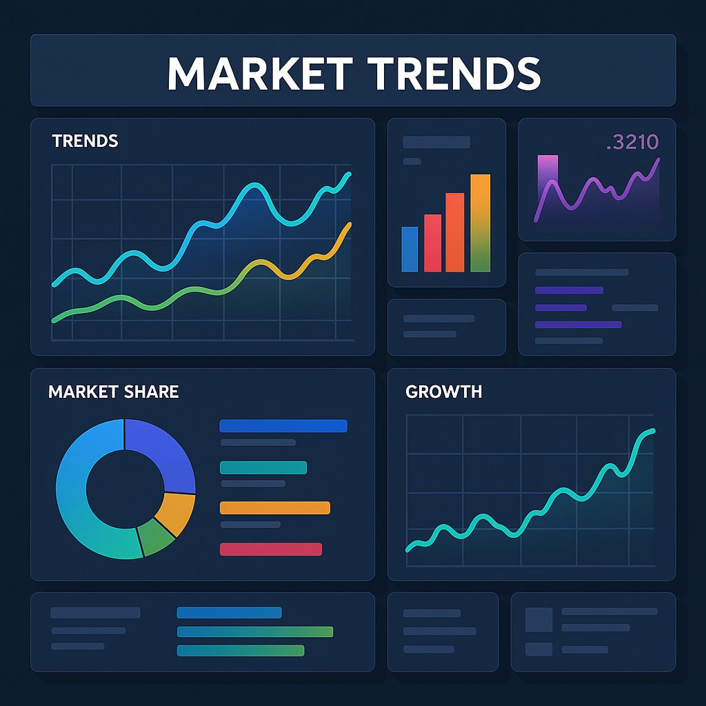 داشبورد پایش روندها و نمودارهای بازار